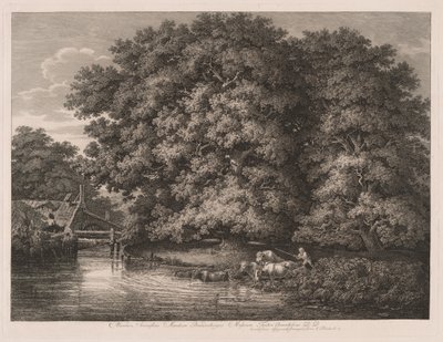 A malom a nagy tölgyeknél alkotó: Johann Christian Reinhart
