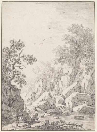 Vízesés a Rock Cliffs mellett alkotó: Johann Christoph Dietzsch