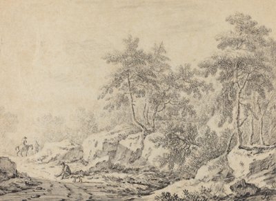 Utazók egy sziklás erdőben. alkotó: Johann Christoph Dietzsch
