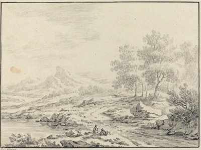 Két férfi pihen egy tó közelében alkotó: Johann Christoph Dietzsch