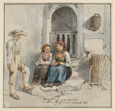 Parasztcsalád a ház előtt alkotó: Johann Christoph Erhard