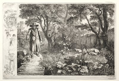 Az öreg a fahíd előtt, 1819. alkotó: Johann Christoph Erhard
