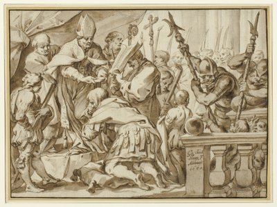 Nagy Ottó koronázása a milánói Szent Ambrogio-templomban alkotó: Johann Christoph Storer