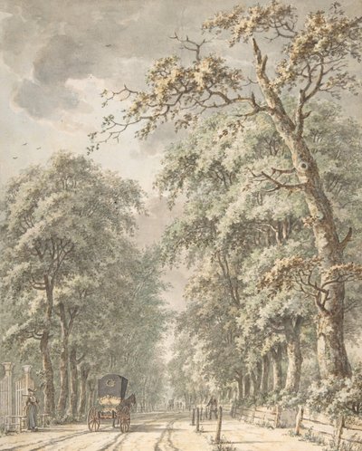Az Amstelveen út Amszterdamból Amstelveen felé, 18. század közepe-18. század vége. alkotó: Johann Edler Goll van Franckenstein