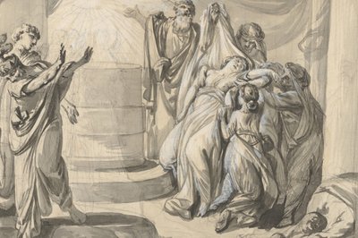 Antik áldozati jelenet, verso: Egy embercsoport vázlata, 1779. alkotó: Johann Eleazar Schenau