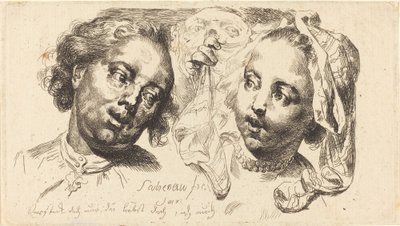 Fiatal nő flörtöl egy férfival alkotó: Johann Eleazar Schenau