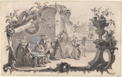 Egy elegáns társaság társasjátékokkal alkotó: Johann Esaias Nilson