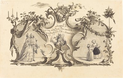 Modern patronok gyerekekkel, akik Augsburg módozatait képviselik alkotó: Johann Esaias Nilson