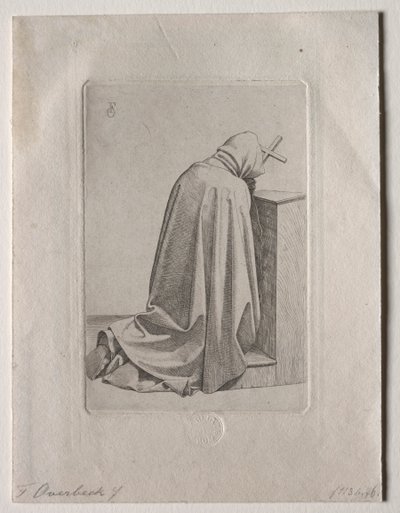 Egy imádkozó szerzetes alkotó: Johann Friedrich Overbeck