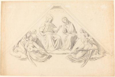 Krisztus és a Szűz muzsikáló angyalokkal alkotó: Johann Friedrich Overbeck