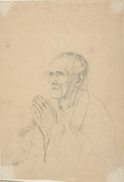 Öreg ember imádkozik alkotó: Johann Friedrich Overbeck