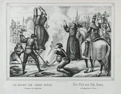 Jan Hus halála Konstanzban, a 19. század közepén... alkotó: Johann Friedrich Wentzel