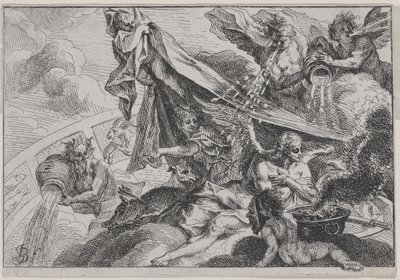 A tél allegóriája Diana vadásznővel alkotó: Johann Georg Bergmuller