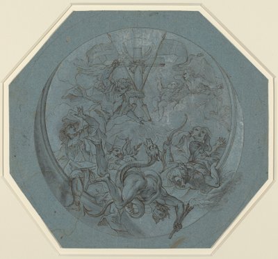 Szent Mihály, aki legyőzi az eretnekséget és a sátánt alkotó: Johann Georg Bergmuller