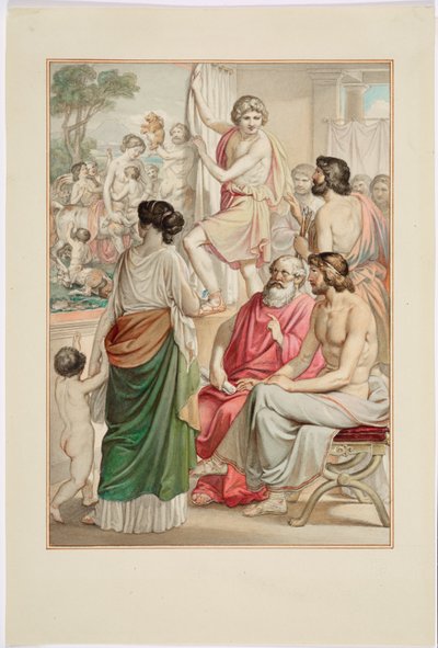 Zeuxis festő a kentaurról készült festményét mutatja be alkotó: Johann Georg Hiltensperger