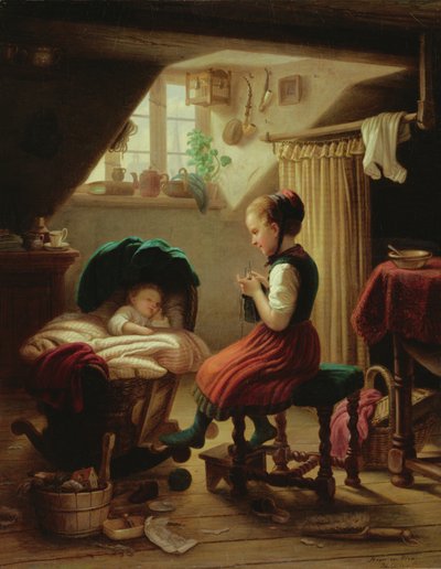 A kicsik gondozása alkotó: Johann Georg Meyer von Bremen