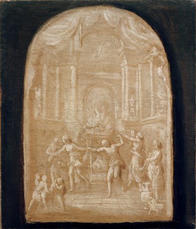Tánc az áldozati oltár körül alkotó: Johann Georg Schütz