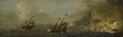 Seascape (olaj, tölgyfa panelen) alkotó: Johann Georg Stuhr