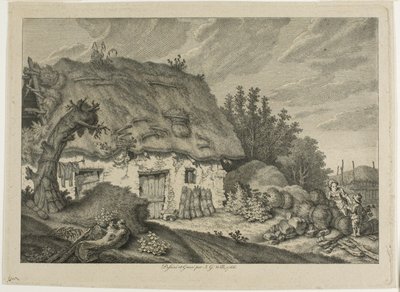Tanyasi kunyhó alkotó: Johann Georg Wille