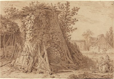 Egy rusztikus kemence Vernonban alkotó: Johann Georg Wille