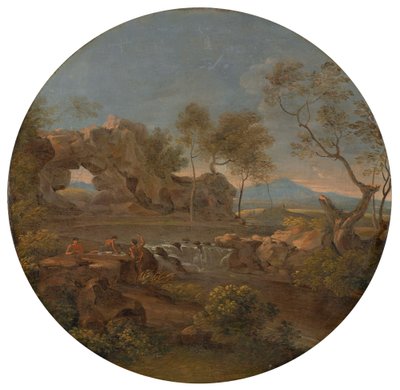 Déli táj sziklakapuval alkotó: Johann Georg von Dillis