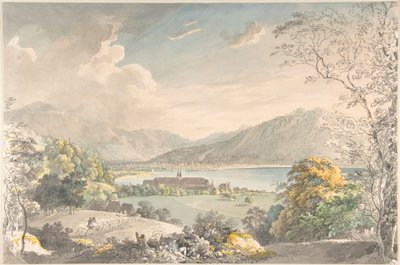 A tegernseei kolostor látképe északkelet felől alkotó: Johann Georg von Dillis