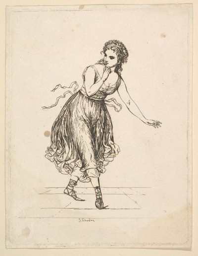 Woman Alone, a The Dancing Pair Vigano.n.d. sorozatból. alkotó: Johann Gottfried Schadow