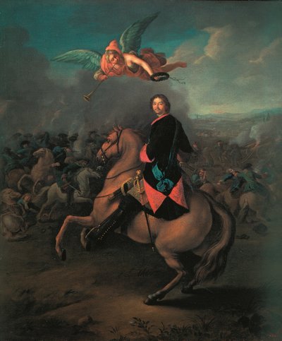 I. Péter a poltavai csatában, 1710-es években alkotó: Johann Gottfried Tannauer
