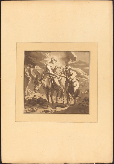 Repülés Egyiptomba alkotó: Johann Gottlieb Prestel after Nicolaes Pietersz Berchem