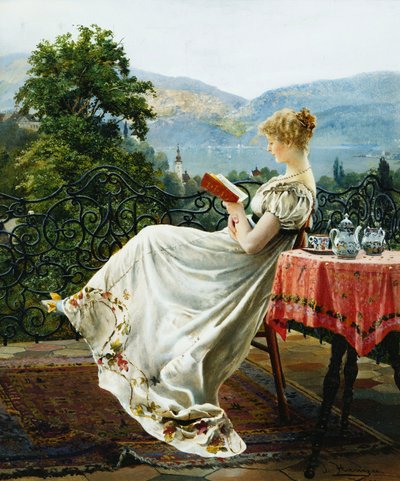 A teraszon, alkotó: Johann Hamza