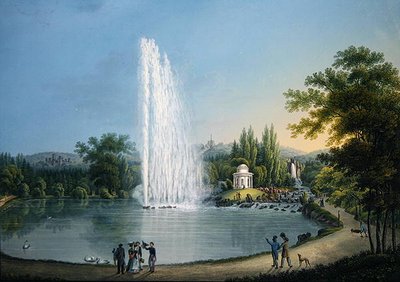 A Nagy Szökőkút, 1820 körül (színes litó) alkotó: Johann Heinrich Bleuler