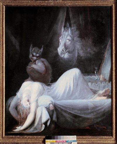 A rémálom. Johann Henrich Fussli (Fuseli) festménye (1741 - 1825), svájci iskola alkotó: Johann Heinrich Füssli
