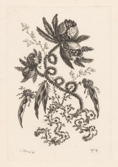 Virágok bogyókkal Fleures Baroque (sorozat címe) alkotó: Johann Heinrich  Hess