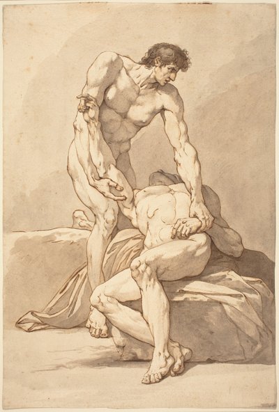 Két meztelen férfi alkotó: Johann Heinrich Lips