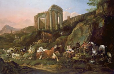 Haszonállatok klasszikus tájban, 1684 alkotó: Johann Heinrich Roos