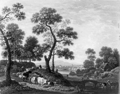 Táj szarvasmarhákkal alkotó: Johann Heinrich Roos