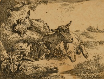 Két kecske és egy kölyök alkotó: Johann Heinrich Roos