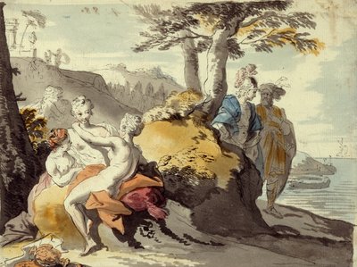 Telemachus és Mentor Cipruson (grafit és wc papíron) alkotó: Johann Heinrich Tischbein