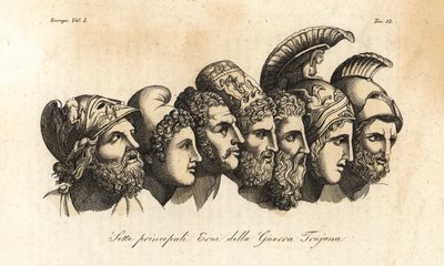 A trójai háború hét fő hősének mellszobra alkotó: Johann Heinrich Wilhelm (after) Tischbein