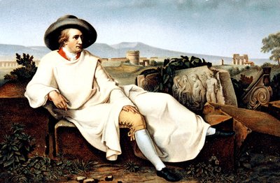 Goethe Olaszországban, képeslap, c. 1900 alkotó: Johann Heinrich Wilhelm (after) Tischbein