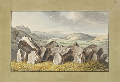 Őskori kőkör egy halmon, kiterjedt táj azon túl, 18. közepe-XIX. század eleje. alkotó: Johann Heinrich Wilhelm Tischbein