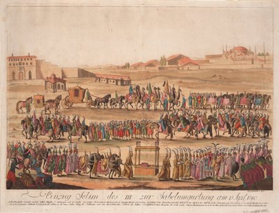III. Szelim szultán belépése a szablyához 1789. április 13-án alkotó: Johann Hieronymus Loeschenkohl
