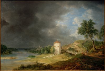Isar táj a Brunnhaus Brunnthalban alkotó: Johann Jakob Dorner der Jüngere