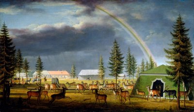 A menazséria a Gatchina palotaparkban, 1792. alkotó: Johann Jakob Mettenleiter