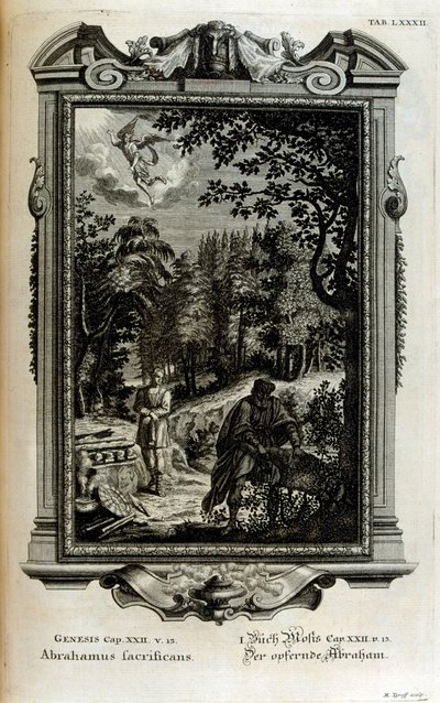 Ábrahám Izsák feláldozására készül alkotó: Johann Jakob Scheuchzer
