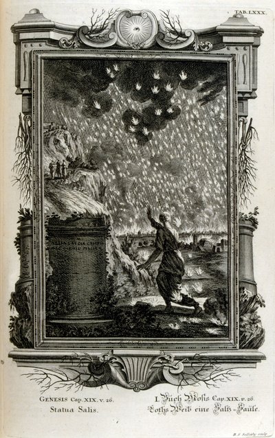 Lót felesége sóoszloppá változik alkotó: Johann Jakob Scheuchzer