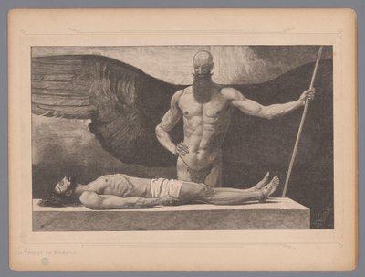 Krisztus a szarkofágban angyallal Der Triumph der Finsternis (cím a tárgyon) Hét misztikus ábrázolás (sorozat címe) alkotó: Johann Jakob Weber