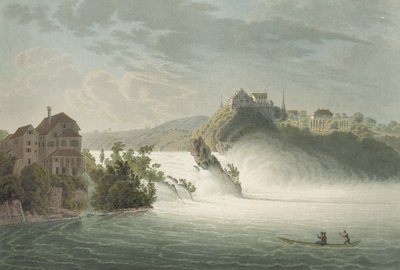 A Rajna-vízesés, J. Hurlimann metszete alkotó: Johann Jakob Wetzel