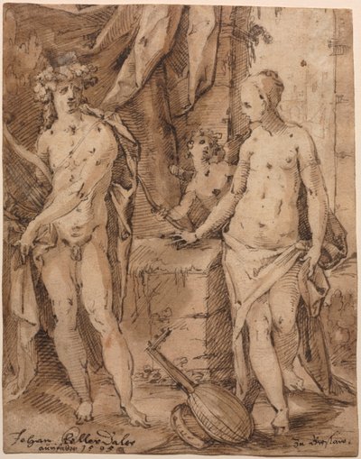 Apolló Eratóval és Cupidoval alkotó: Johann Kellerthaler