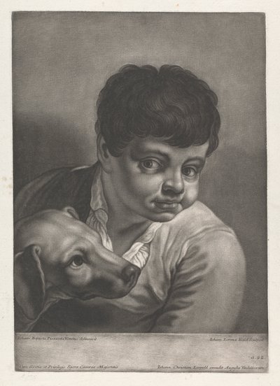 Fiú és kutya portréja alkotó: Johann Lorenz Haid